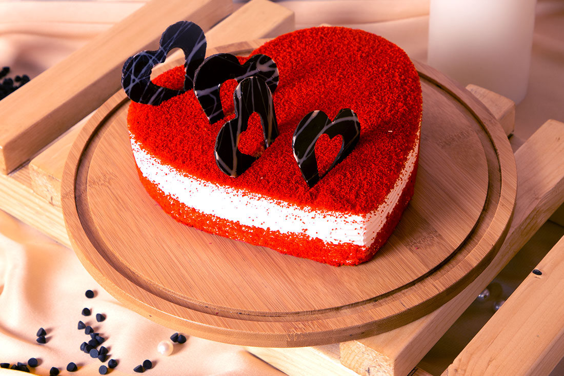 Red Velvet Heart shape cake